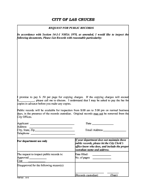 City of Las Cruces Public Records Request Form