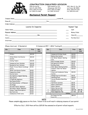 New Mexico Mechanical Permit Request
