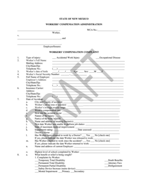 New Mexico Workers' Compensation Complaint