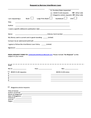 Interlibrary Loan Request Form