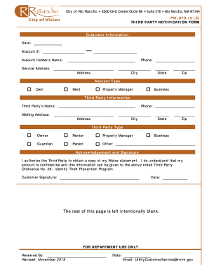 Third Party Notification Form