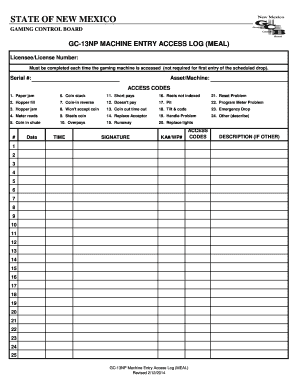 Machine Entry Access Log