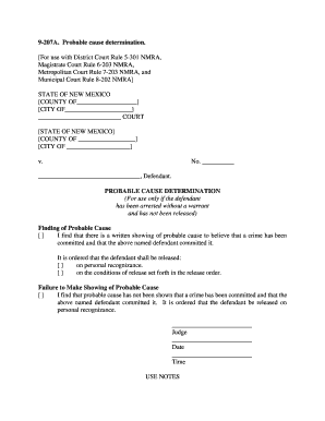 New Mexico Probable Cause Determination