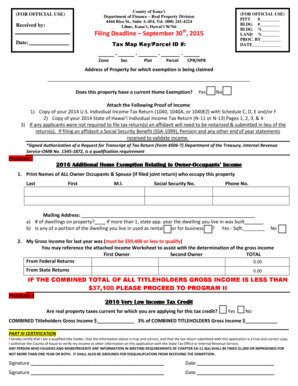 Kauai Home Exemption Application