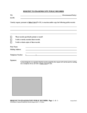 Request to Examine/Copy Public Records