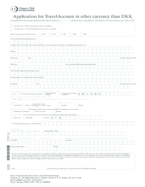 Diners Club TravelAccount Application