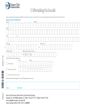 Diners Club Payment Request Form