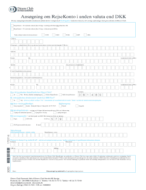 Diners Club Travel Account Application