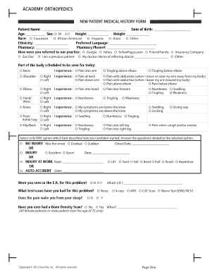 New Patient Medical History Form