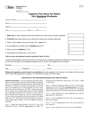 Ohio Cigarette Floor Stock Tax Return