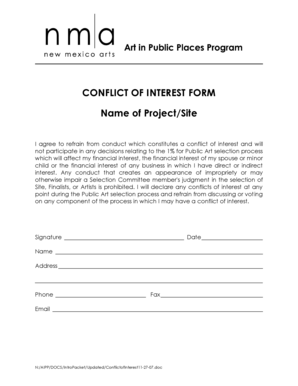 Conflict of Interest Form