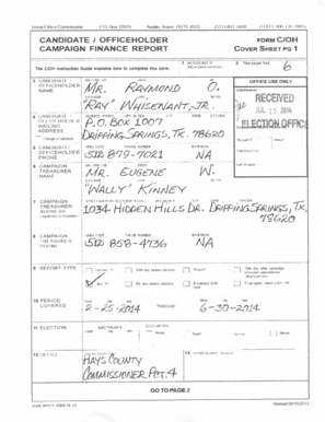 Texas Campaign Finance Report