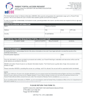 Parent Portal Access Request Form