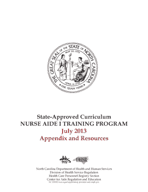 Nurse Aide I Training Program Skill Checklist