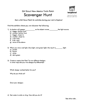 Girl Scout New Mexico Trails Patch Scavenger Hunt