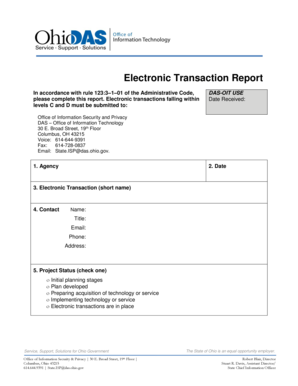 Ohio Electronic Transaction Report Form