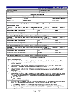 Form U4 Securities Industry Registration