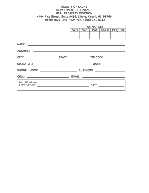 Hawaii Real Property Tax Map Key Form