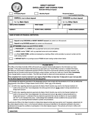 Direct Deposit Enrollment and Change Form