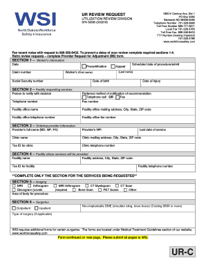 Utilization Review Request Form