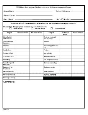 Cosmetology Student Internship Assessment Report