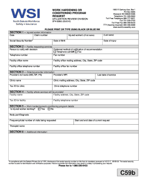 Work Hardening or Conditioning Program Request Form