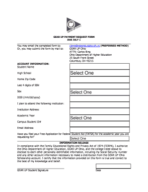 GEAR UP Payment Request Form
