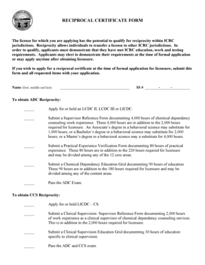 ICRC Reciprocal Certificate Form