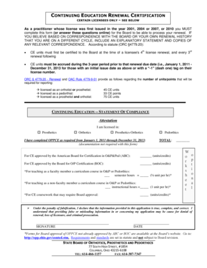 Ohio Continuing Education Renewal Certification
