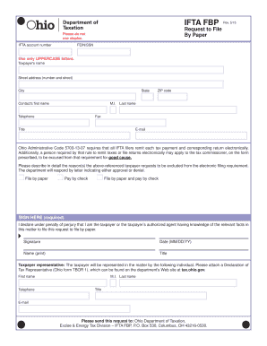 IFTA Request to File by Paper