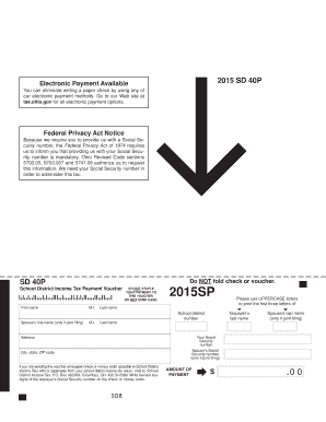 Ohio School District Income Tax Payment Voucher
