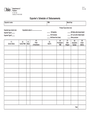 Exporter’s Schedule of Disbursements