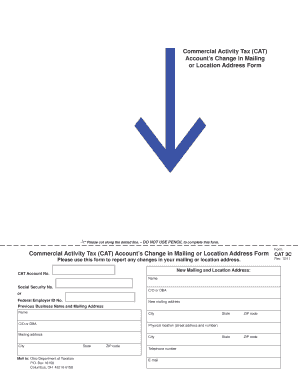 Ohio Commercial Activity Tax Address Change Form