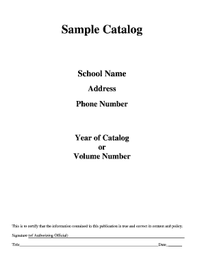 School Catalog Template
