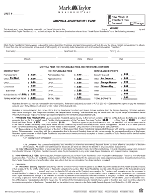 Arizona Apartment Lease Agreement