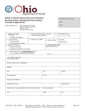 Sample board resolution to open bank account - Nursing Home Initial Application Instructions - odh ohio