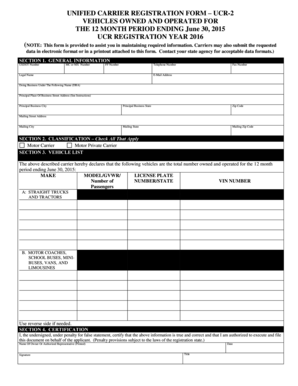 Unified Carrier Registration Form UCR-2