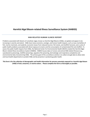 HAB-Related Human Illness Report