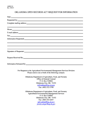Oklahoma Open Records Act Request Form