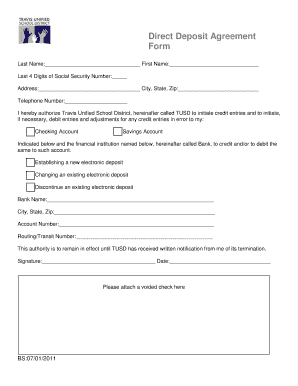 Direct Deposit Agreement