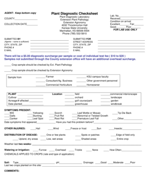 Plant Diagnostic Checksheet
