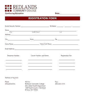 Continuing Education Registration Form