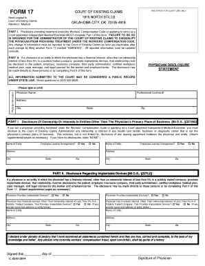 Oklahoma Physician Disclosure Statement Form 17