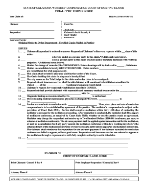 Oklahoma Workers' Compensation Court Order