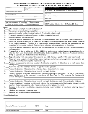 Request for Appointment of Medical Examiner