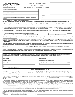 Oklahoma Workers' Compensation Joint Petition