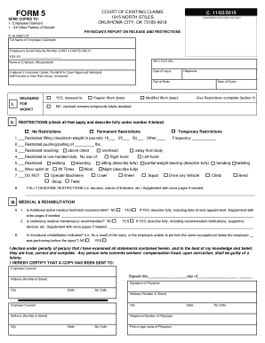 Physician's Report on Release and Restrictions