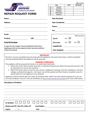 Repair Request Form