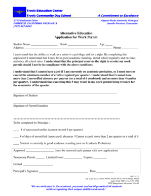 California Work Permit Application