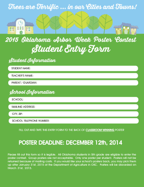 2015 Oklahoma Arbor Day Poster Contest